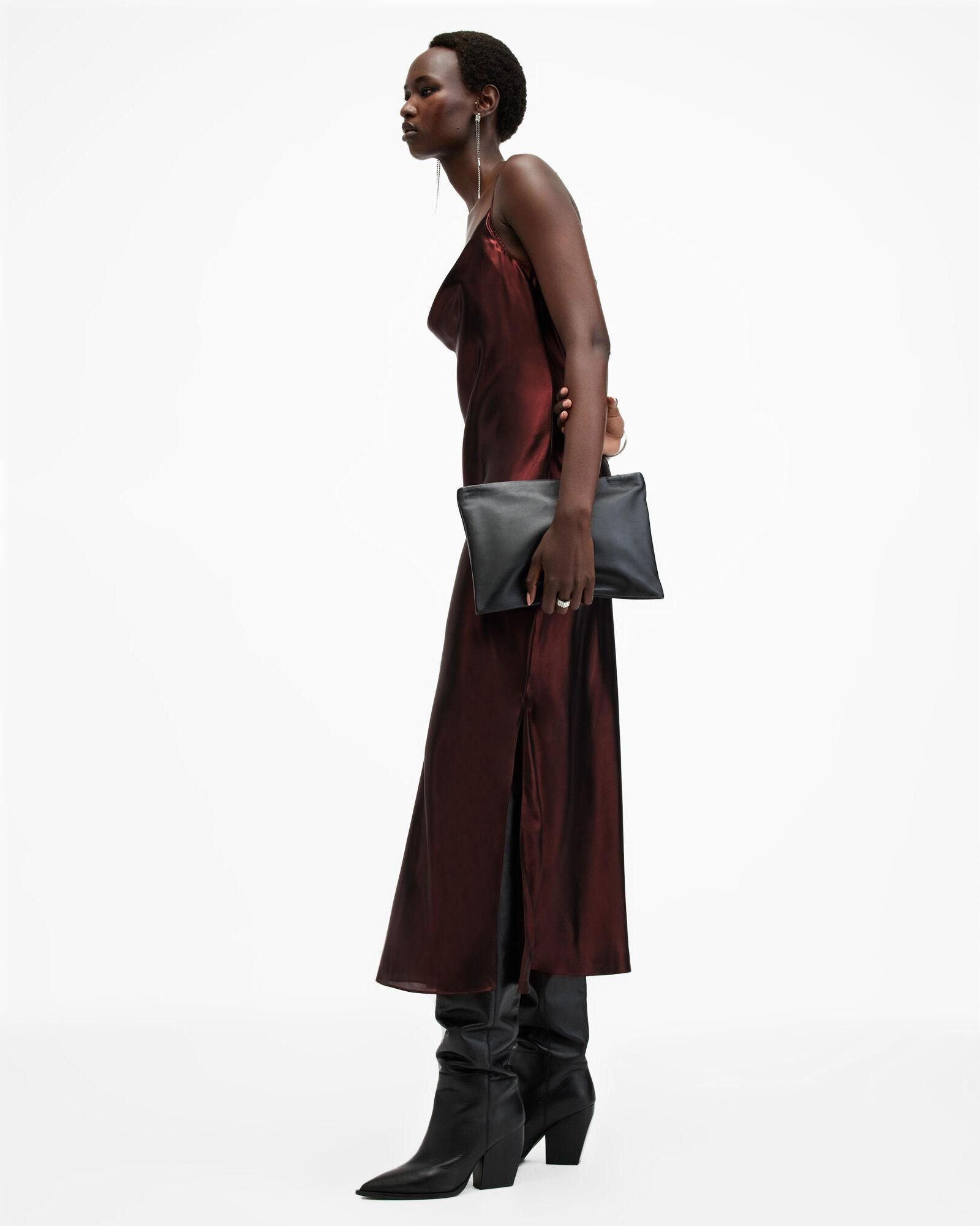 ALLSAINTS Hadley Metallic Midi Slip Dress | endource