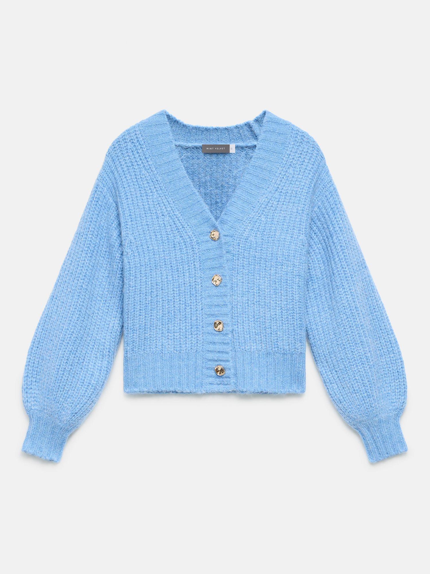 Jeans Mint Cardigan Zara MINT VELVET Balloon Sleeve Wool Blend