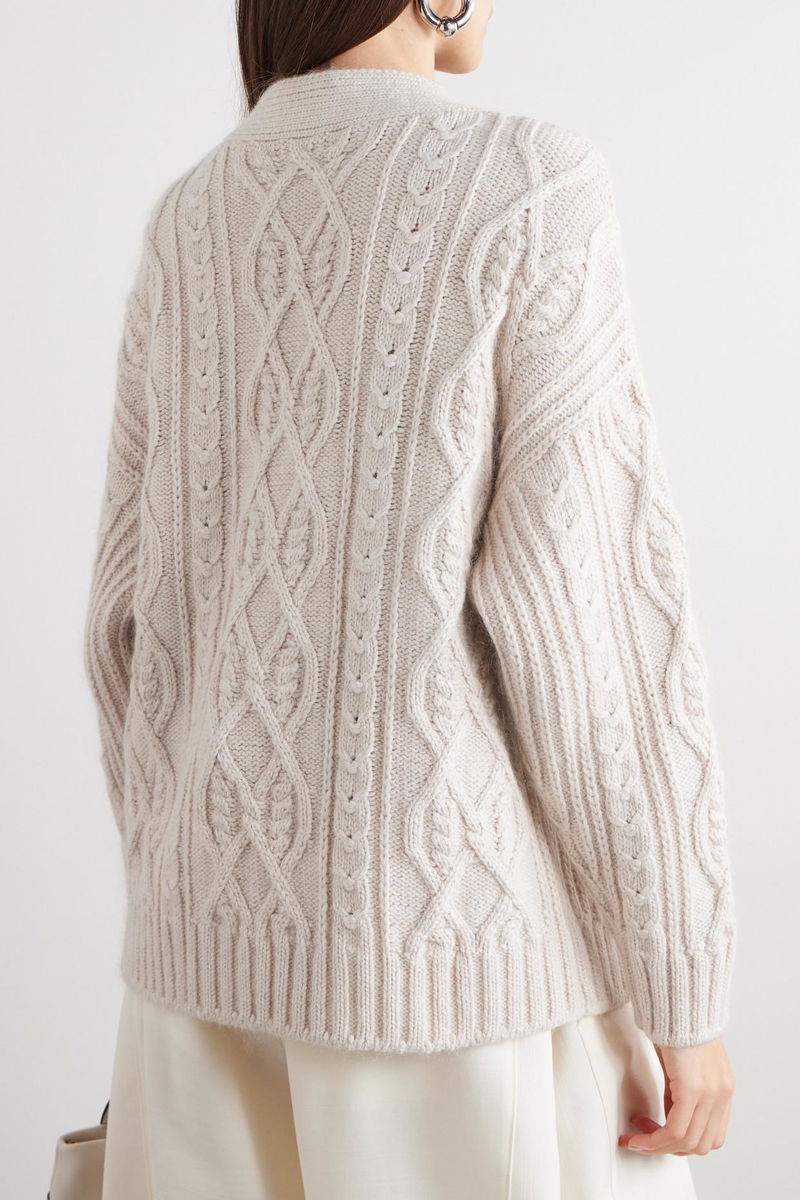 PALM ANGELS Fisherman Cable-Knit Cardigan endource