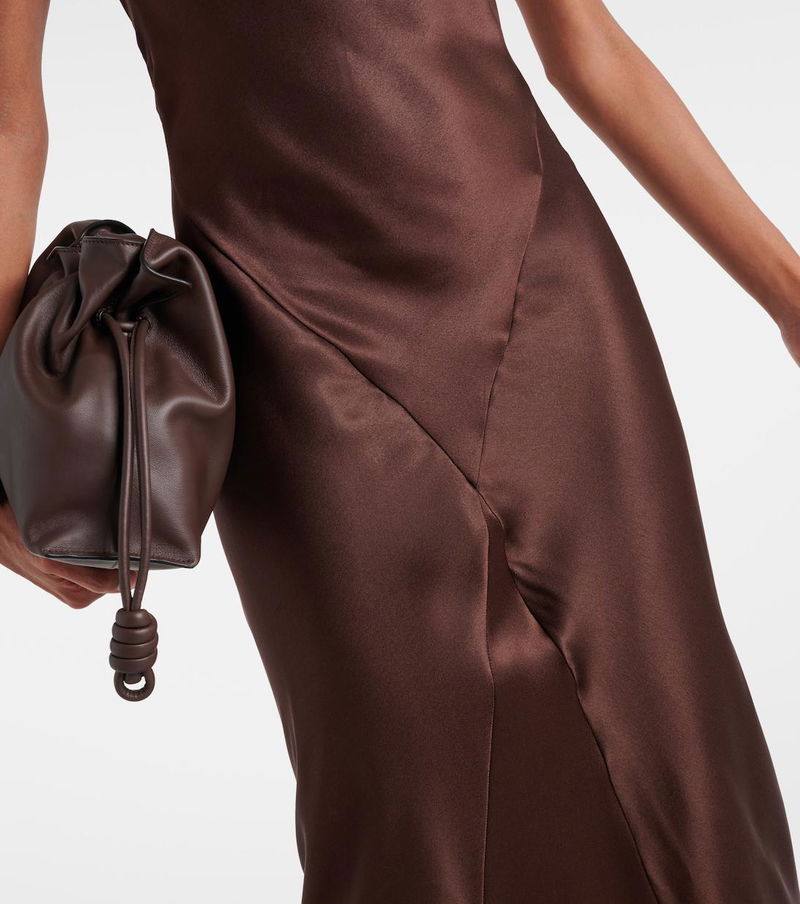 LOEWE Halterneck Silk Satin Maxi Dress | endource