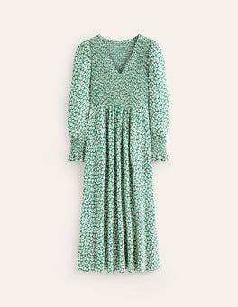 knee length dresses for ladies Baltic Born Womens Marta Smocked Midi Dress | Summer Floral