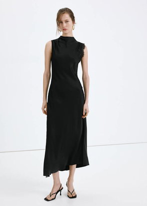 MANGO Embroidered Lace Dress