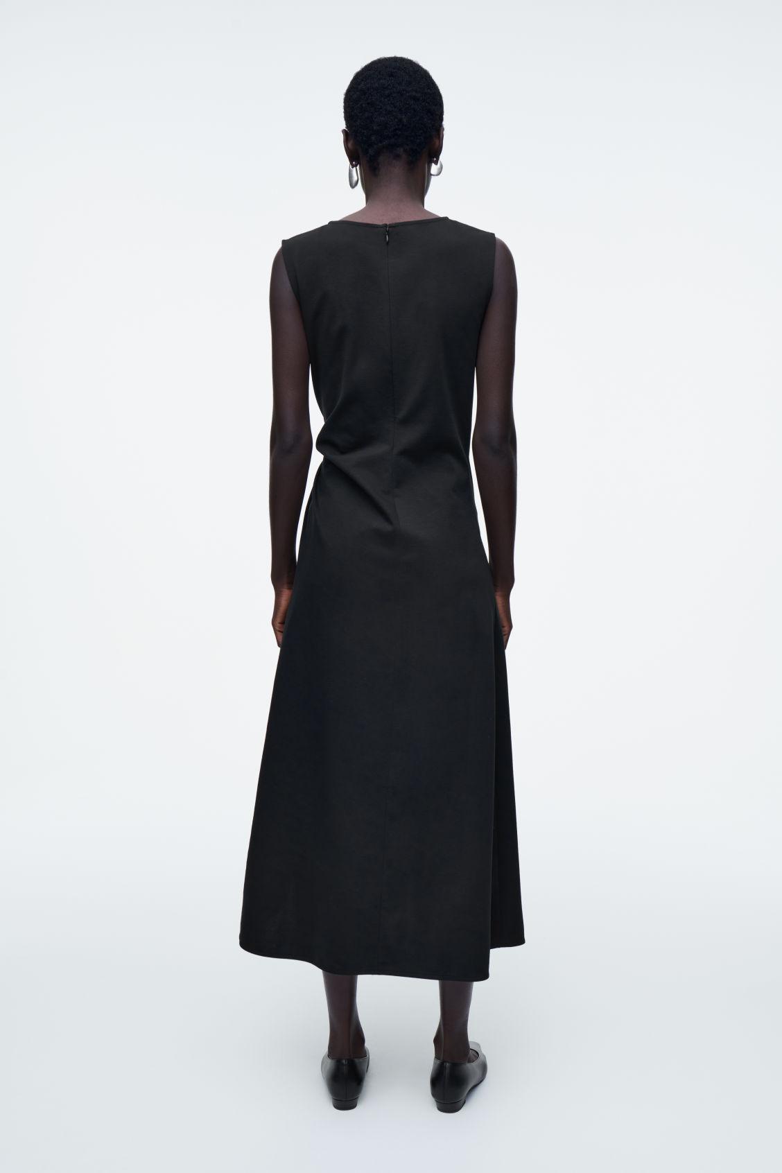 cos twist detail midi dress COS Women's Twist Detail Jersey Midi Dress in Brown | Cotton