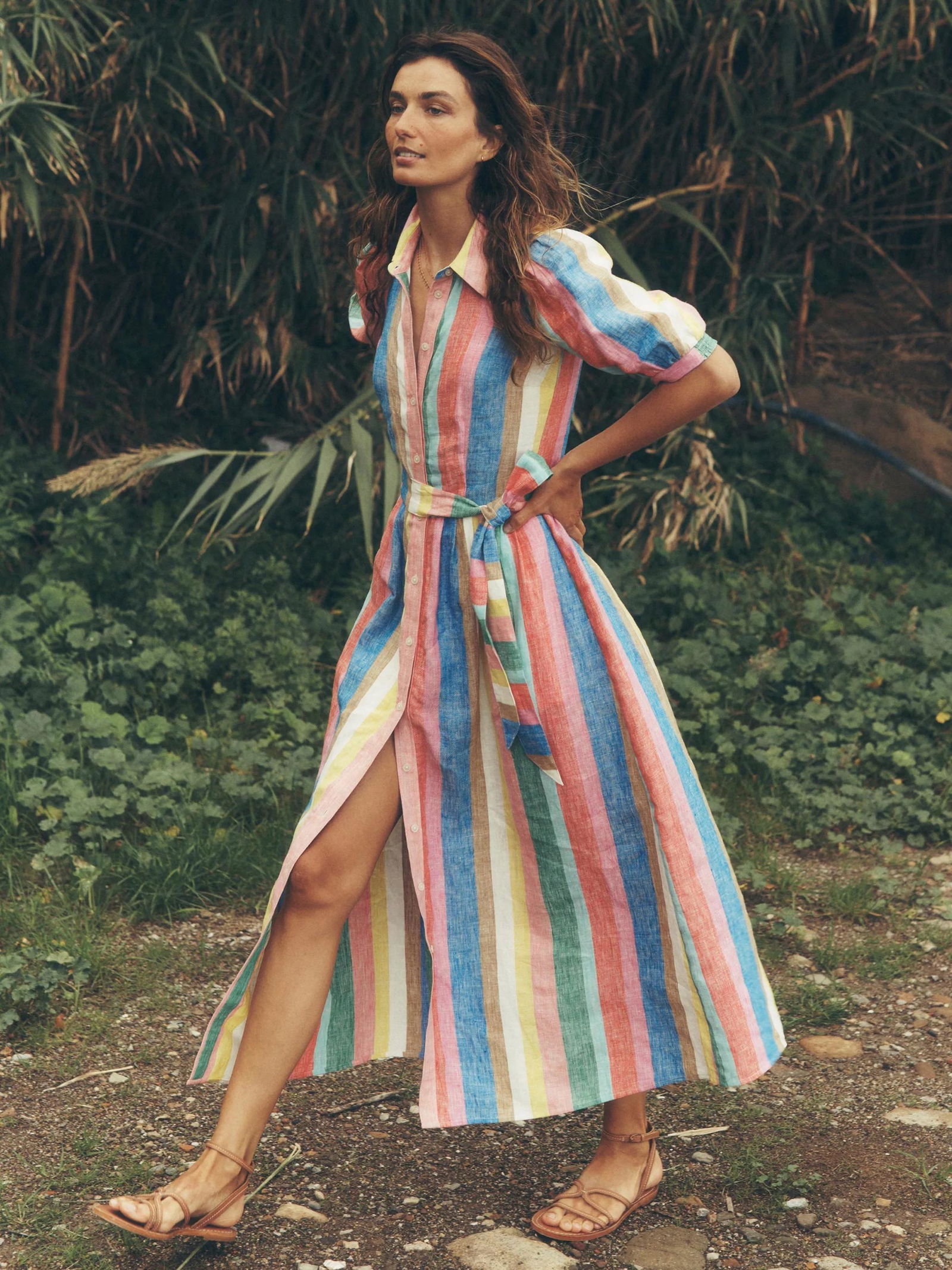 BODEN Alexa Stripe Pure Linen Dress | endource