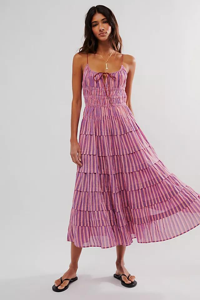 free people tiered midi dress Free People falling sun midi dress in crystal kelp