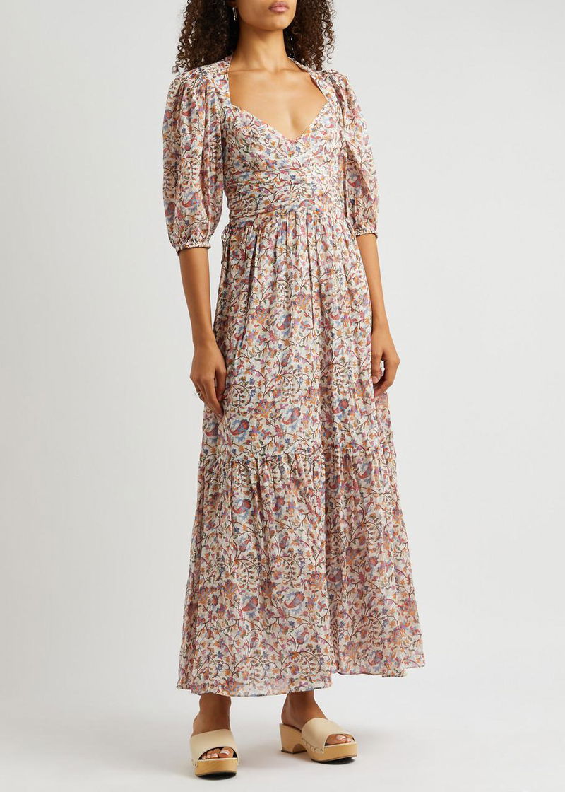 MARANT TOILE Leoniza Floral Cotton Maxi Dress | endource