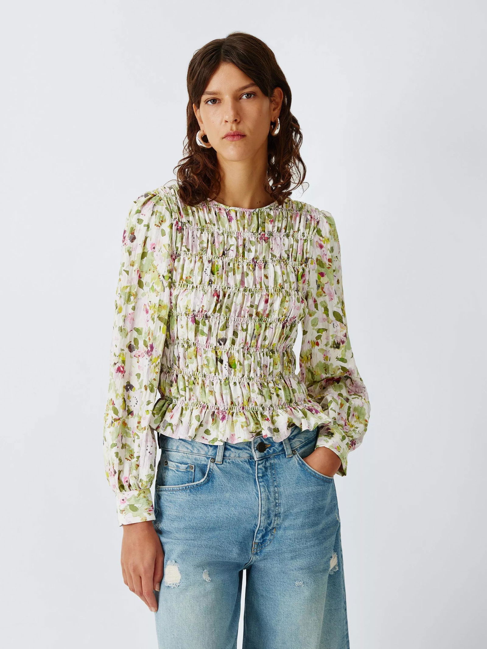 70% off AND/OR Jolie Floral Shirred Top | endource