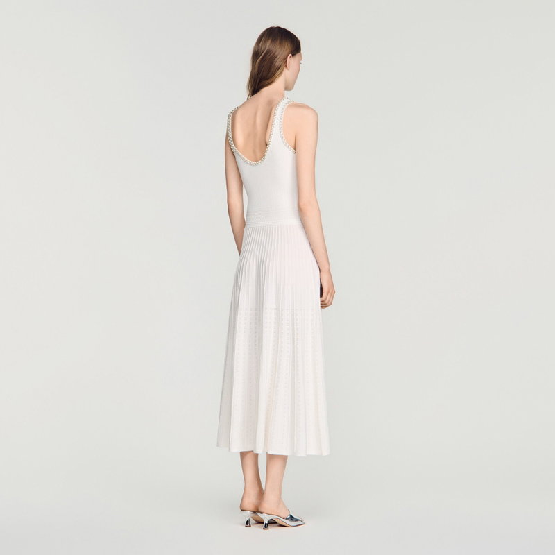 SANDRO Rhinestone Knit Maxi Dress | endource