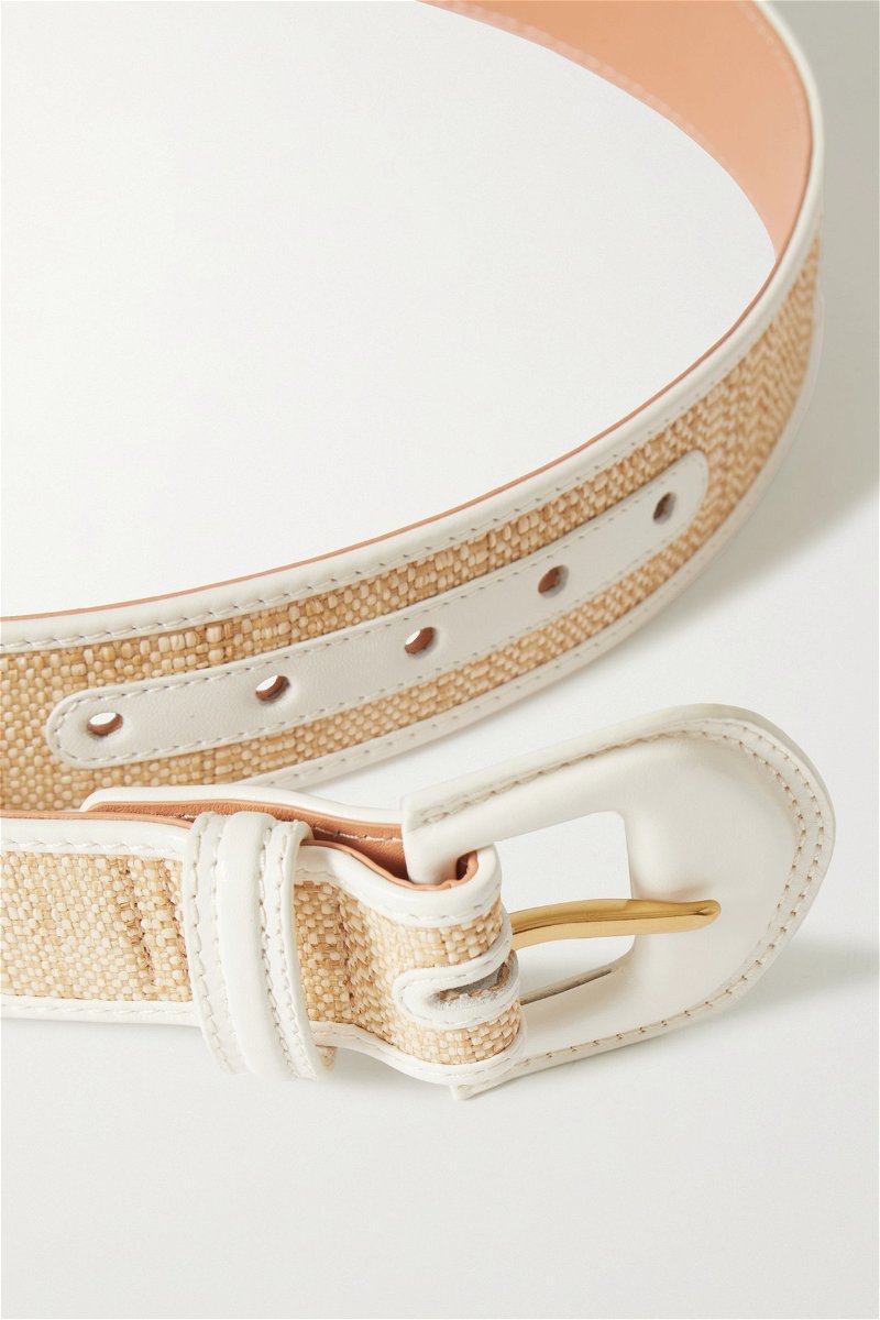 ZIMMERMANN Topstitched braided leather waist belt