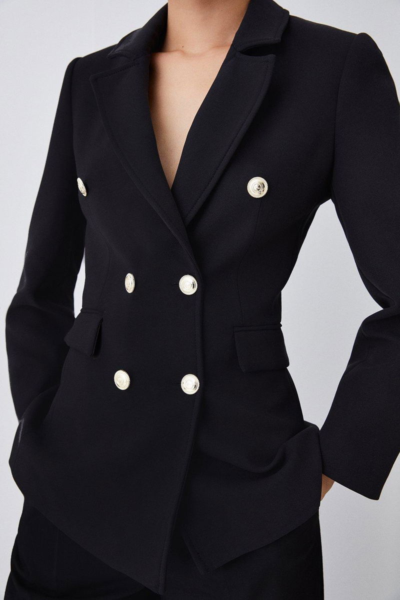 Compact Essential Tailored Double Breasted Blazer