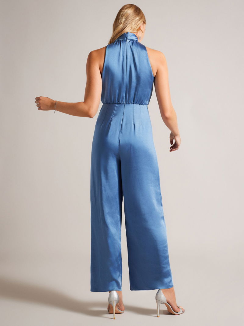 TED BAKER Ambriaa Satin Halterneck Jumpsuit endource