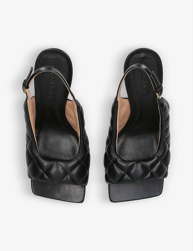 BOTTEGA VENETA Padded Slingback Leather Courts in BLACK | Endource