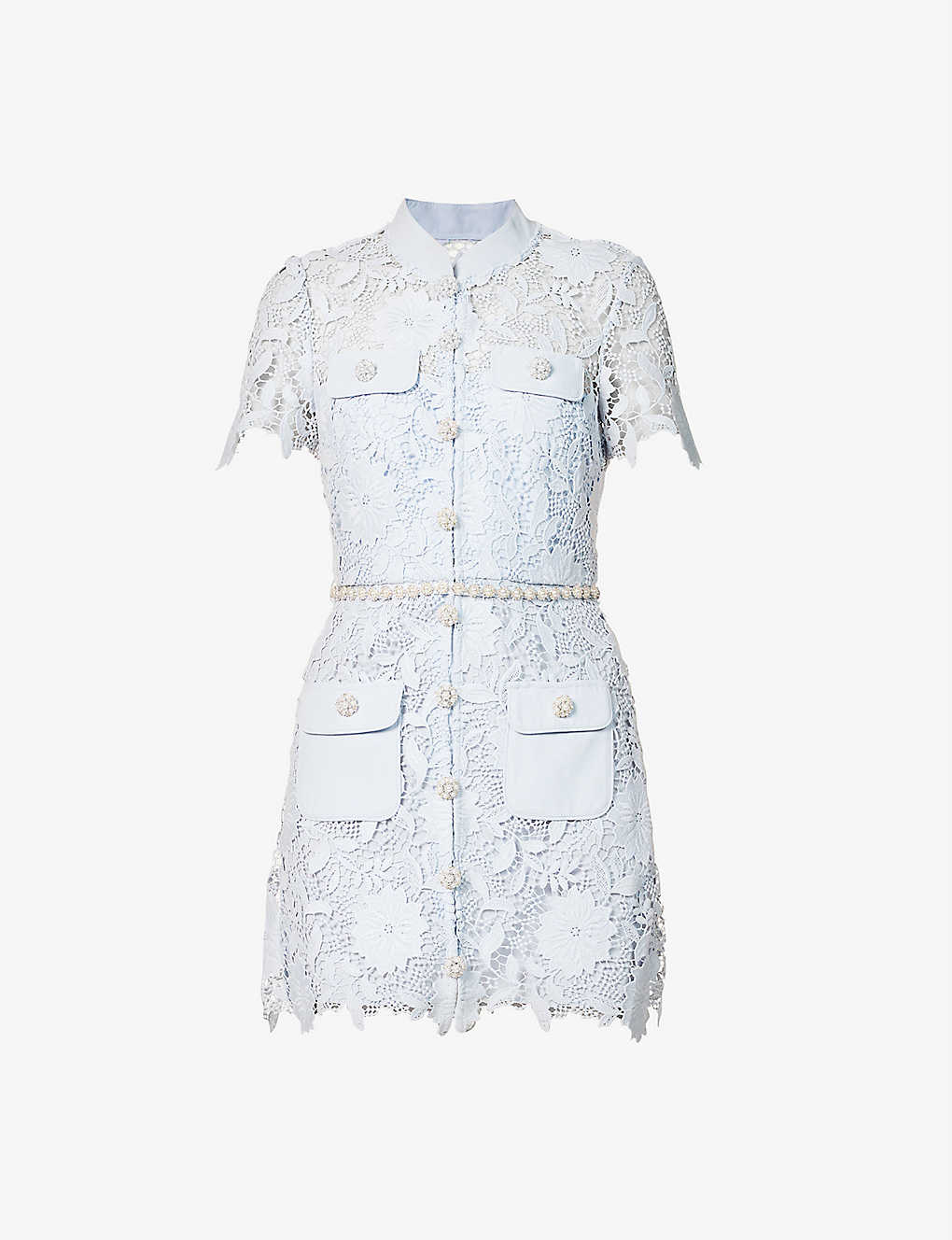 Self Portrait Floral Embroidered Mesh Mini Dress Tulle Dress Self Portrait  Floral Embroidered Mesh Mini Dress
