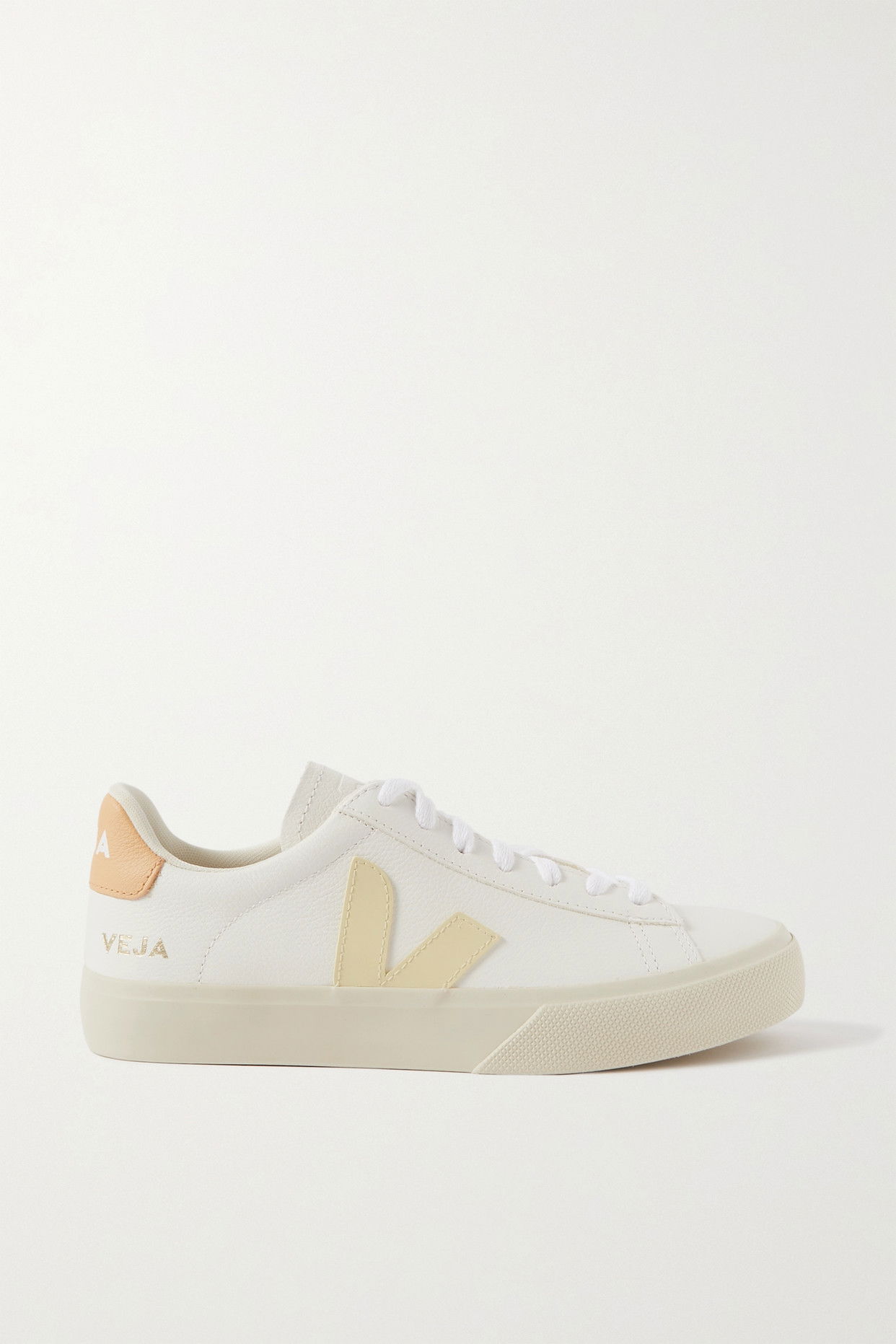 VEJA RubberTrimmed Leather Sneakers in White Endource