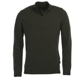 Dark green Barbour quarter-zip knit sweater