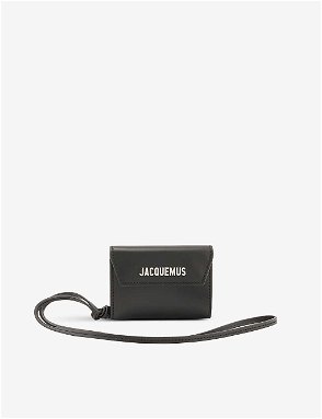 Jacquemus Le Porte Azur Leather Cross-body Card Holder - Black