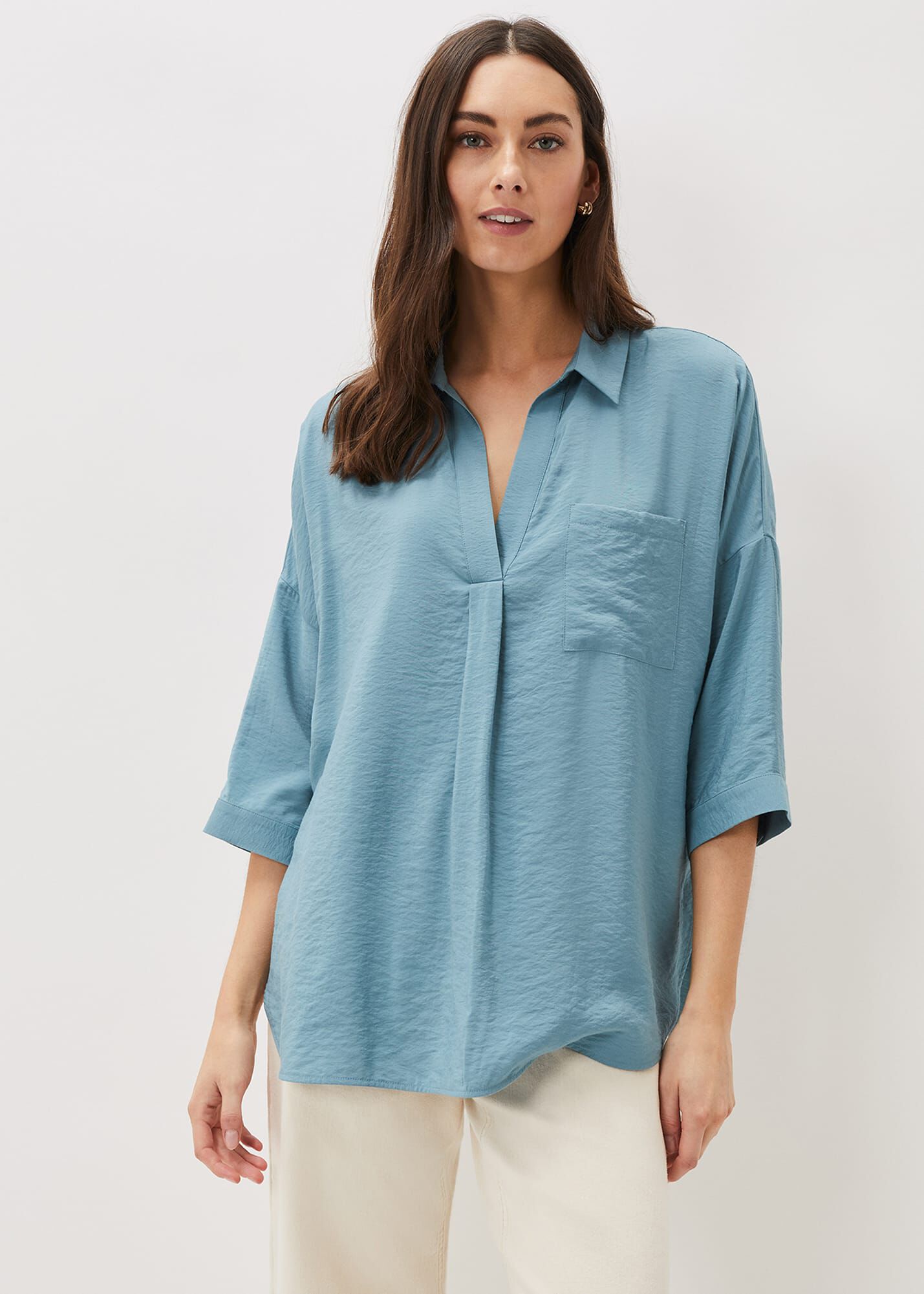 PHASE EIGHT Cynthia Longline Blouse in Sage | Endource