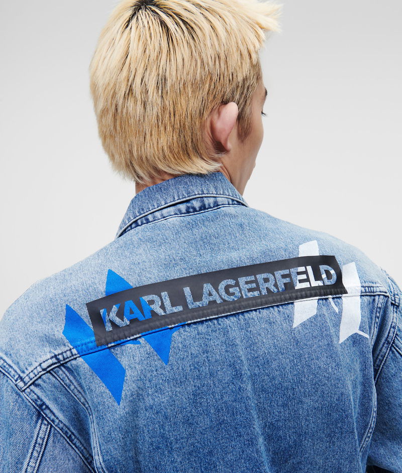 KARL LAGERFELD UNISEX MONOGRAM DENIM JACKET