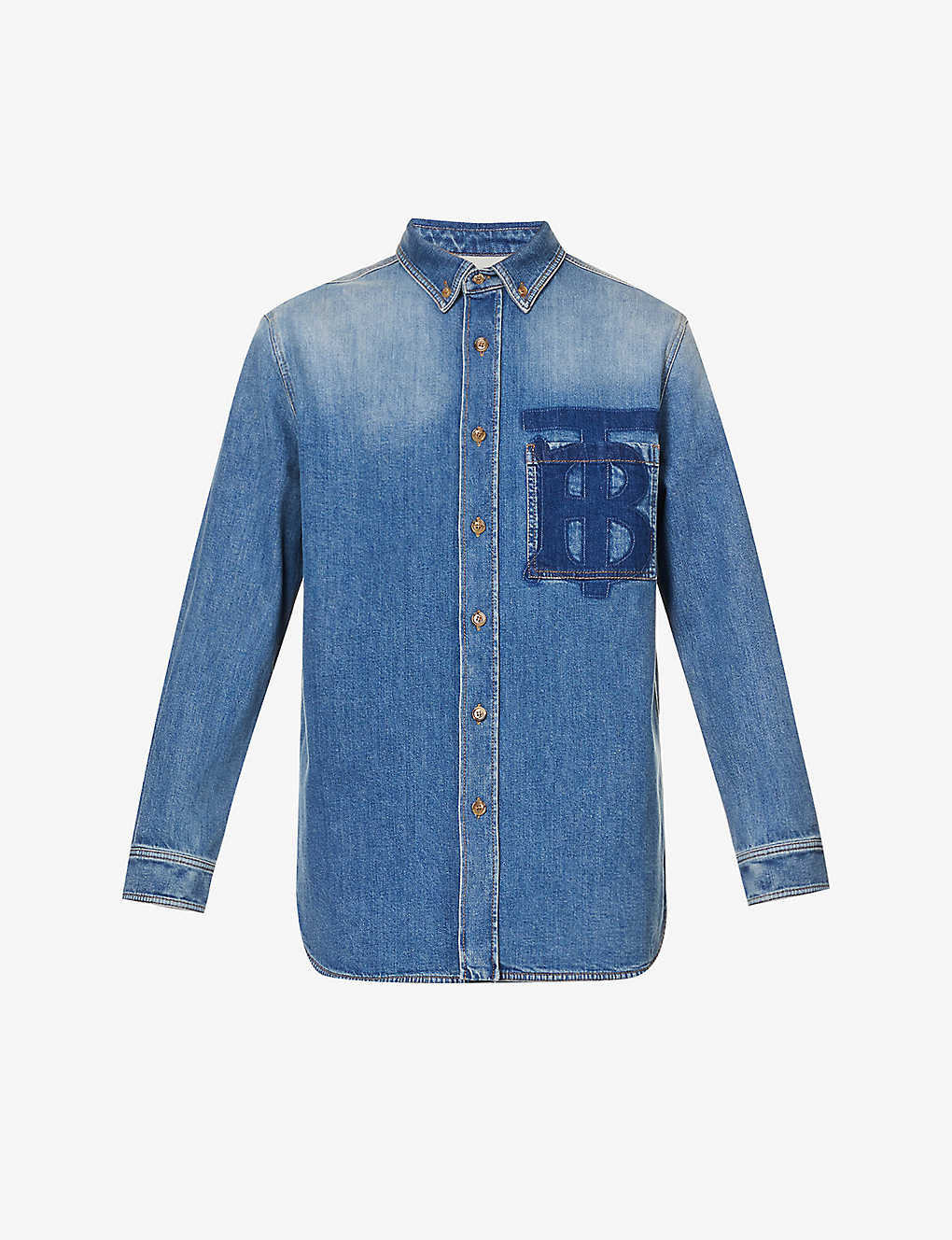 burberry contrast button stretch cotton shirt