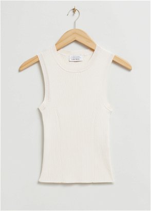  OTHER STORIES Stretch Rib Knit Tank Top in White