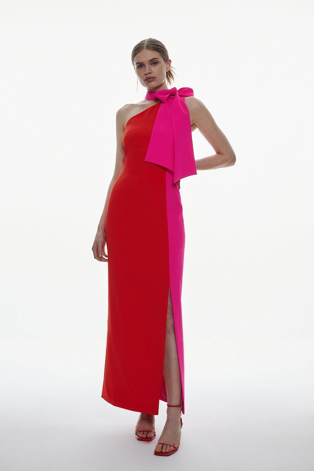 karen millen red and pink dress Ladies Dresses Karen Millen Red Linen Dress Karen Millen Coral Dress, Worn  Twice, Size 6, RPR