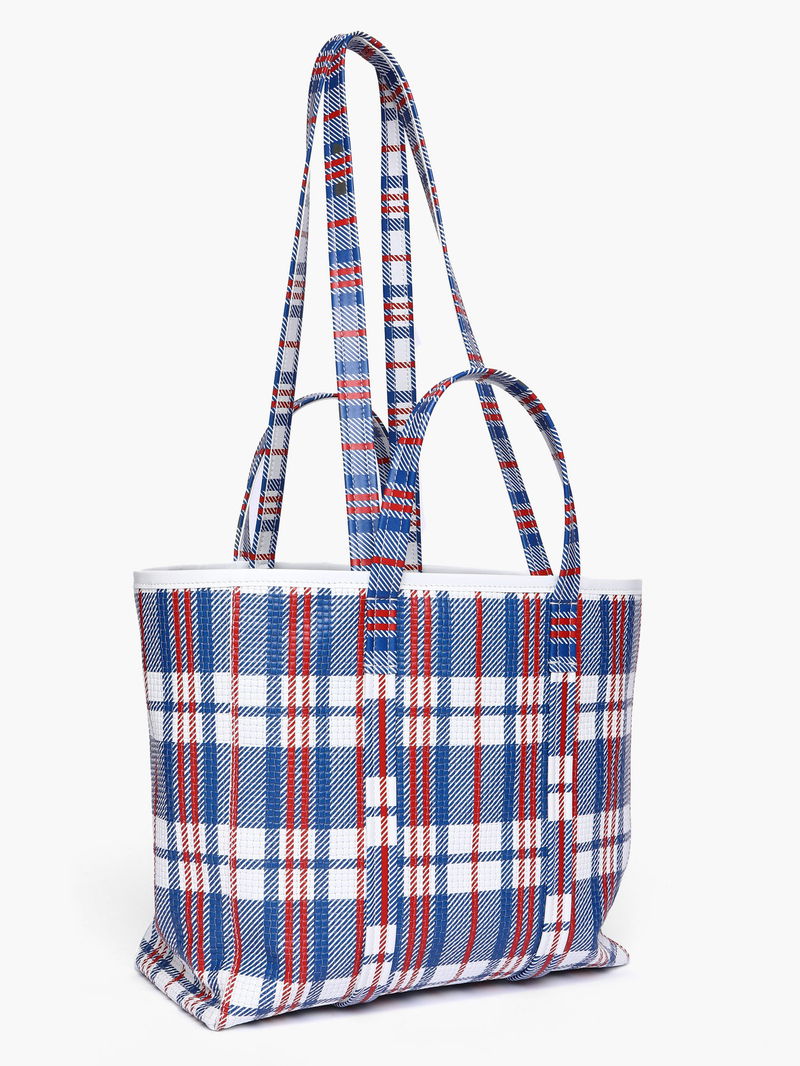 The Big Tote Bag - Checkered Dark Brown – TheWesternBagCo