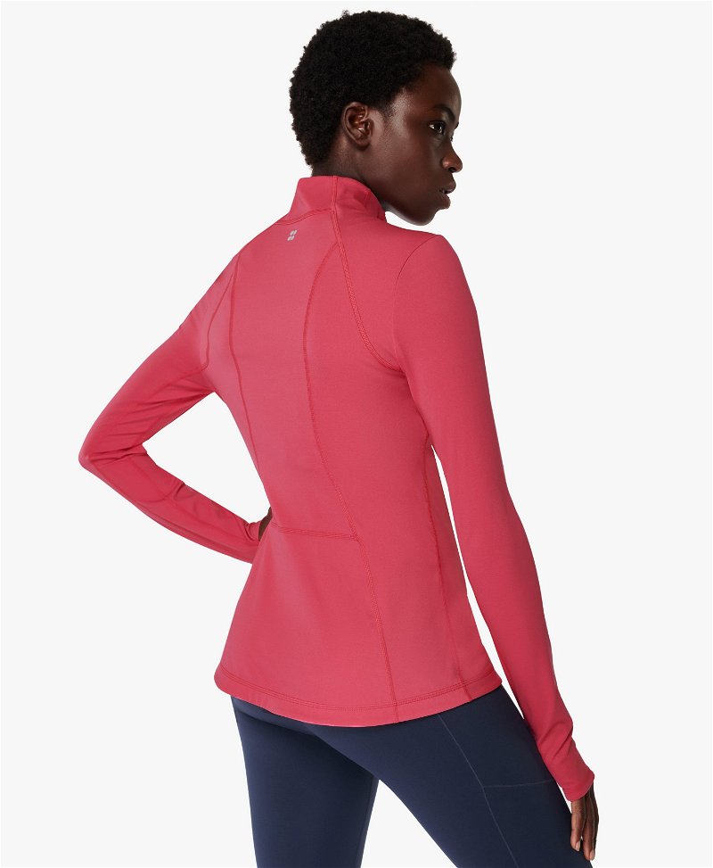 SWEATY BETTY Power Boost Workout Zip Through Jacket Pink SIZE S BRAND NEW