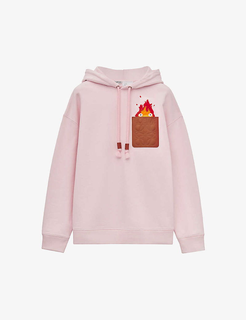 LOEWE Loewe x Howl's Moving Castle - Calcifer Logo-Embossed Hoody in ...