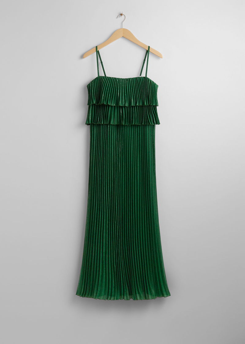 strapless open back dress Slim Pleated Maxi Dress