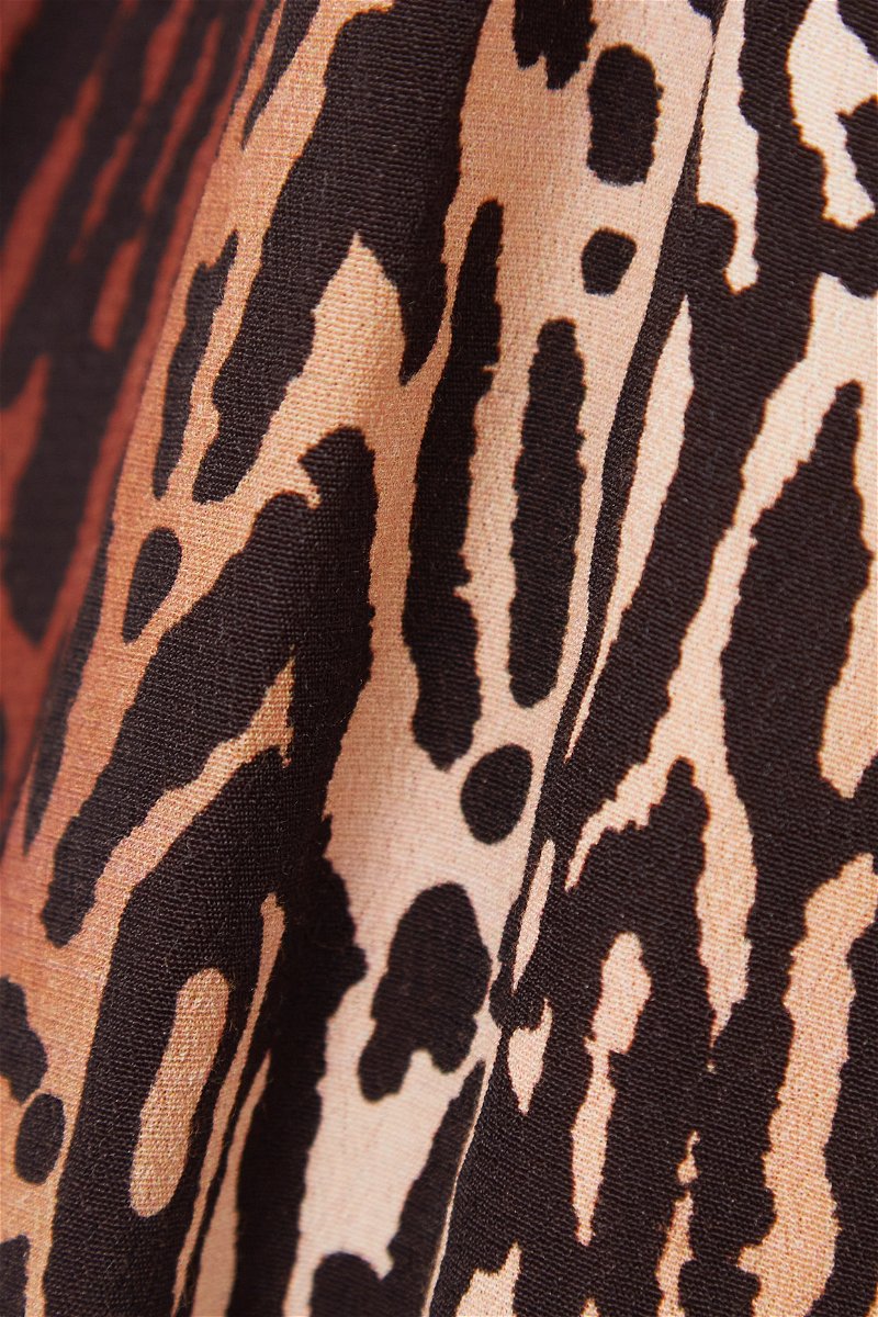 RIXO Attiya lace-trimmed leopard-print crepe midi dress