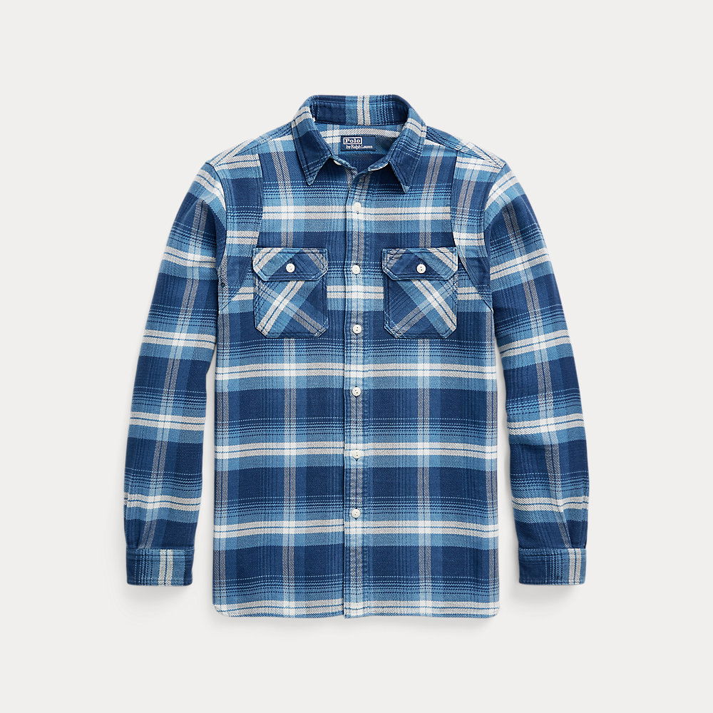 POLO RALPH LAUREN Plaid Flannel Workshirt in Blue Endource