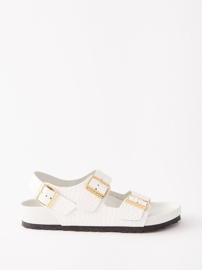 BIRKENSTOCK Milano Buckled Croc-Effect Sandals endource - Main Image