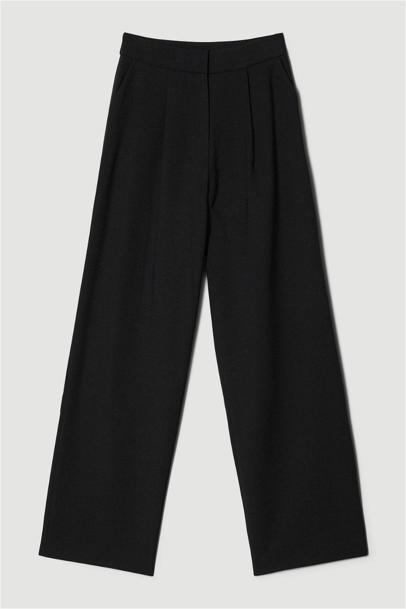 Petite Tailored Compact Stretch Slim Leg Dress Pants | Karen Millen