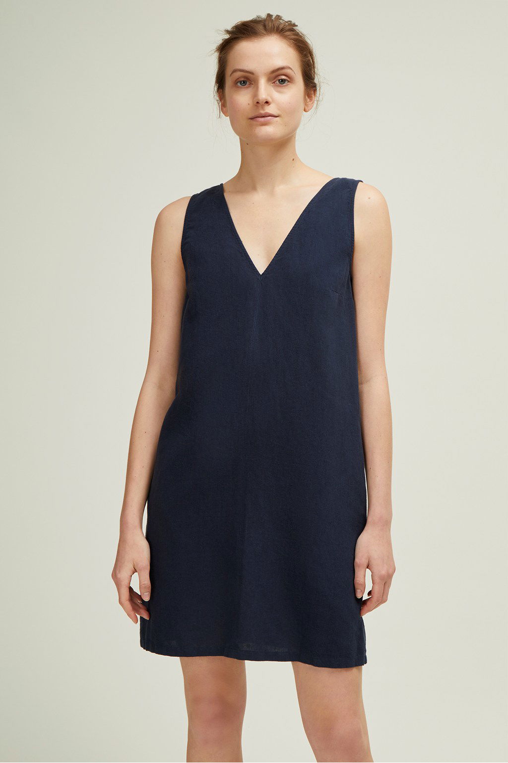 GREAT PLAINS Dana Blend V Neck Dress in Dark Navy | Endource