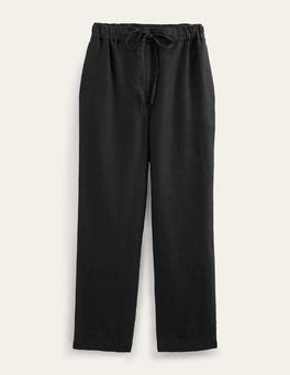 RELAXED COTTON-LINEN TROUSERS - Black - Trousers - COS WW  Black linen  trousers, Cotton linen trousers, Cotton linen pants