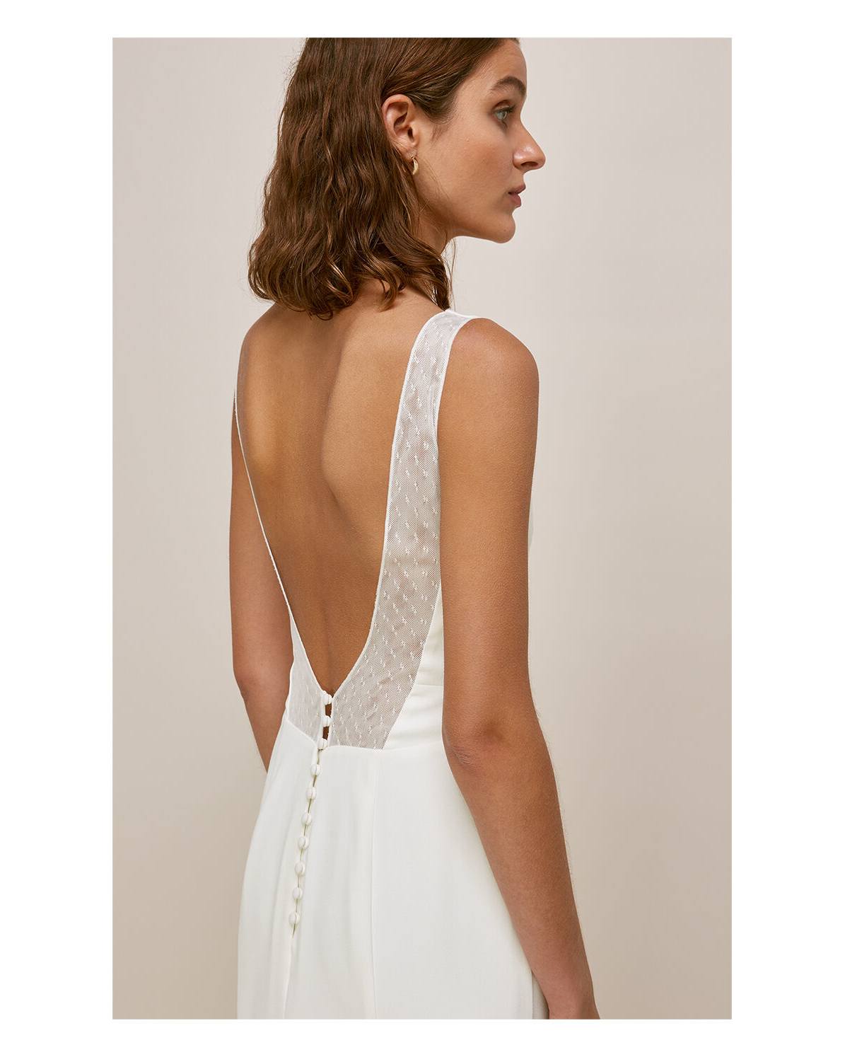 WHISTLES Mia Square Neck Wedding Dress | endource