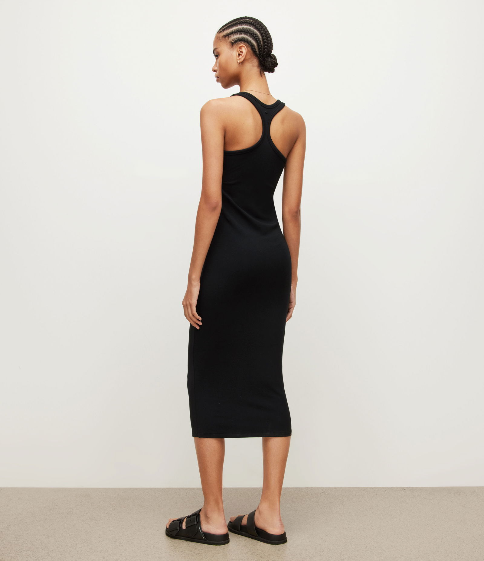 maki black dress ALLSAINTS Midi Colour:Black/Ivory fluid fabric drapes beautifully kyle richards online store Calvin Klein Women's Sleeveless