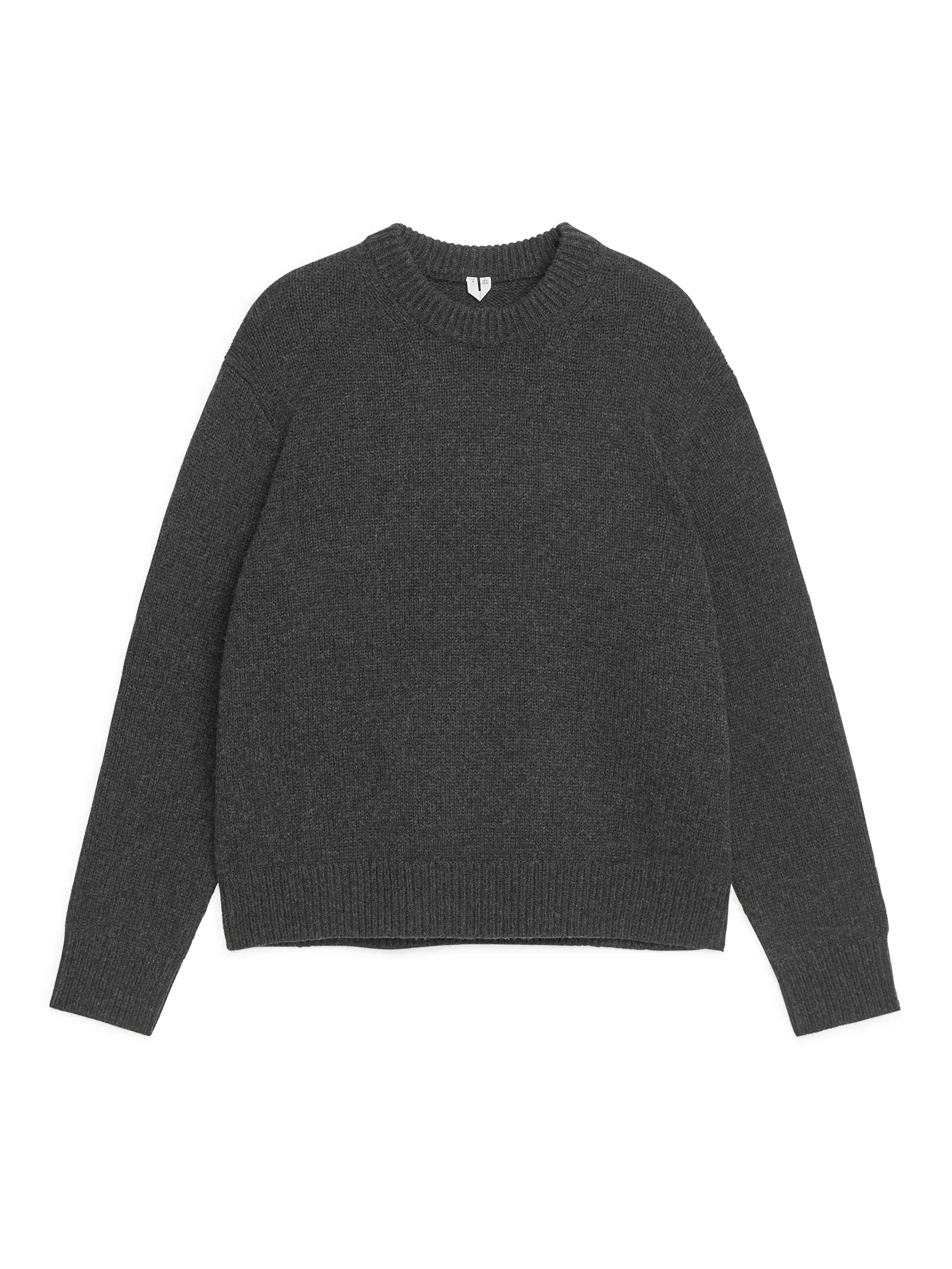 ARKET Heavy Knit Wool Jumper in Black Melange Endource