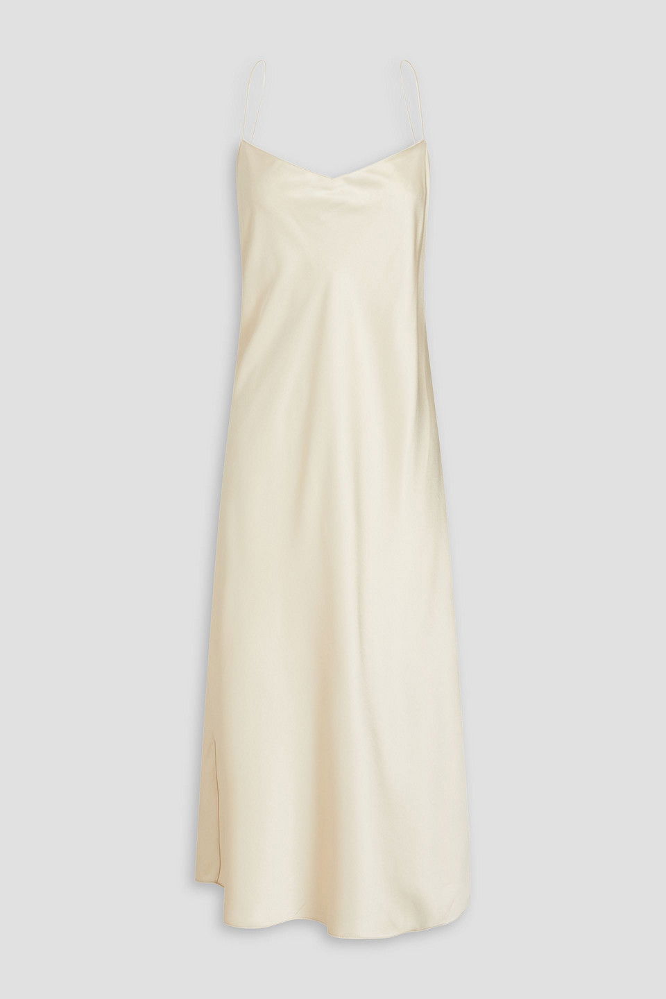 theory satin slip dress Theory Women's Satin Sculpted Slip Maxi Dress - Black