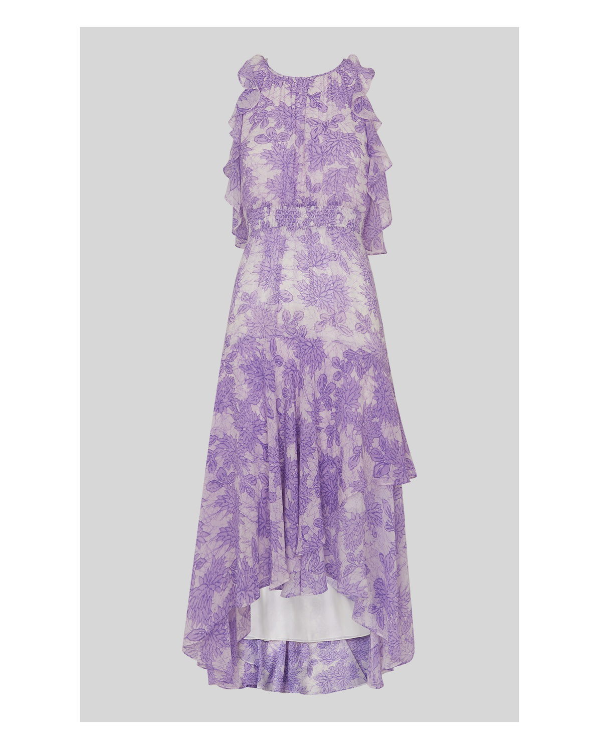 WHISTLES Anne Batik Lily Print Dress in Lilac Endource