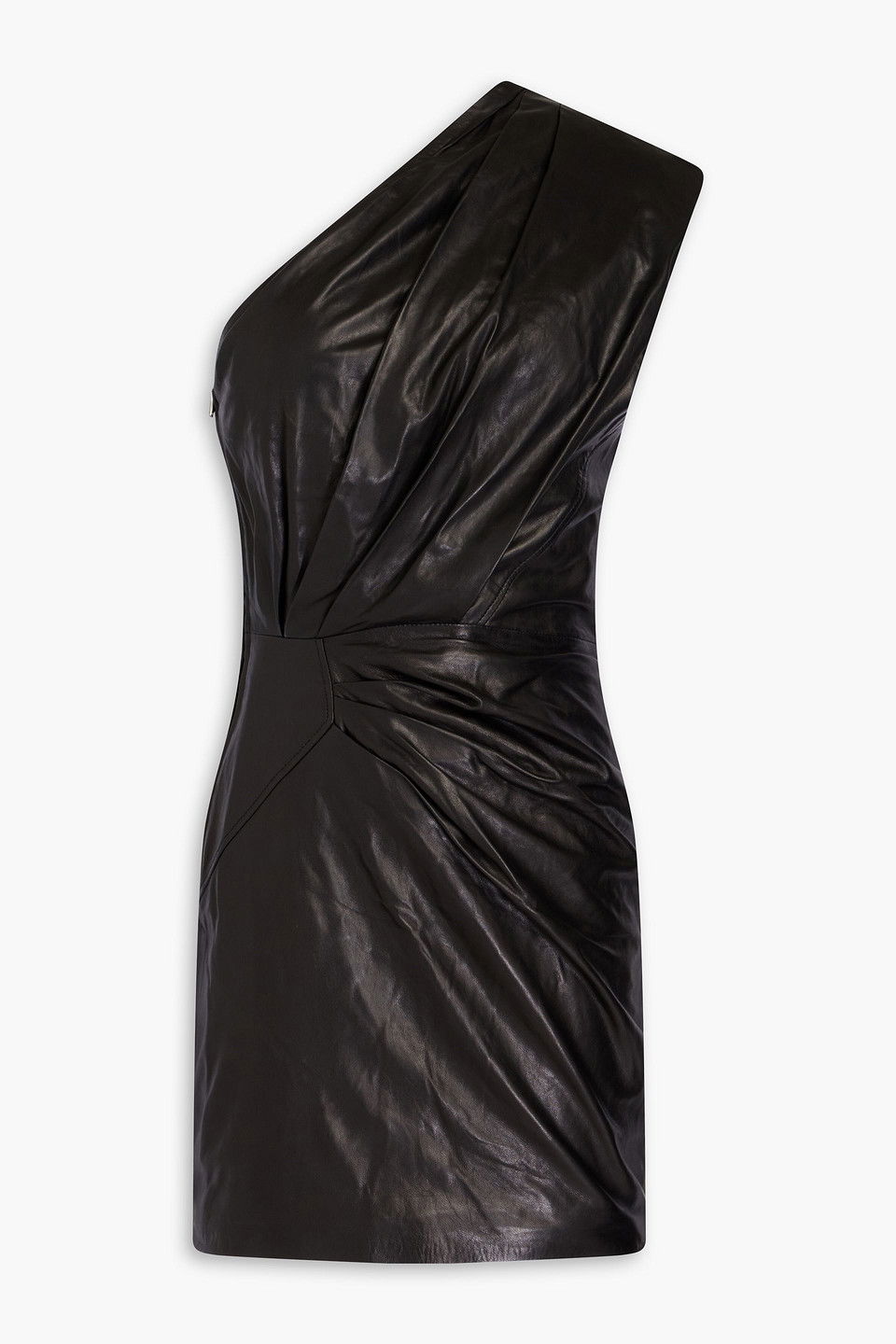 chinese dress ladies Lamarque // Leather One Shoulder Dress  VSP Consignment