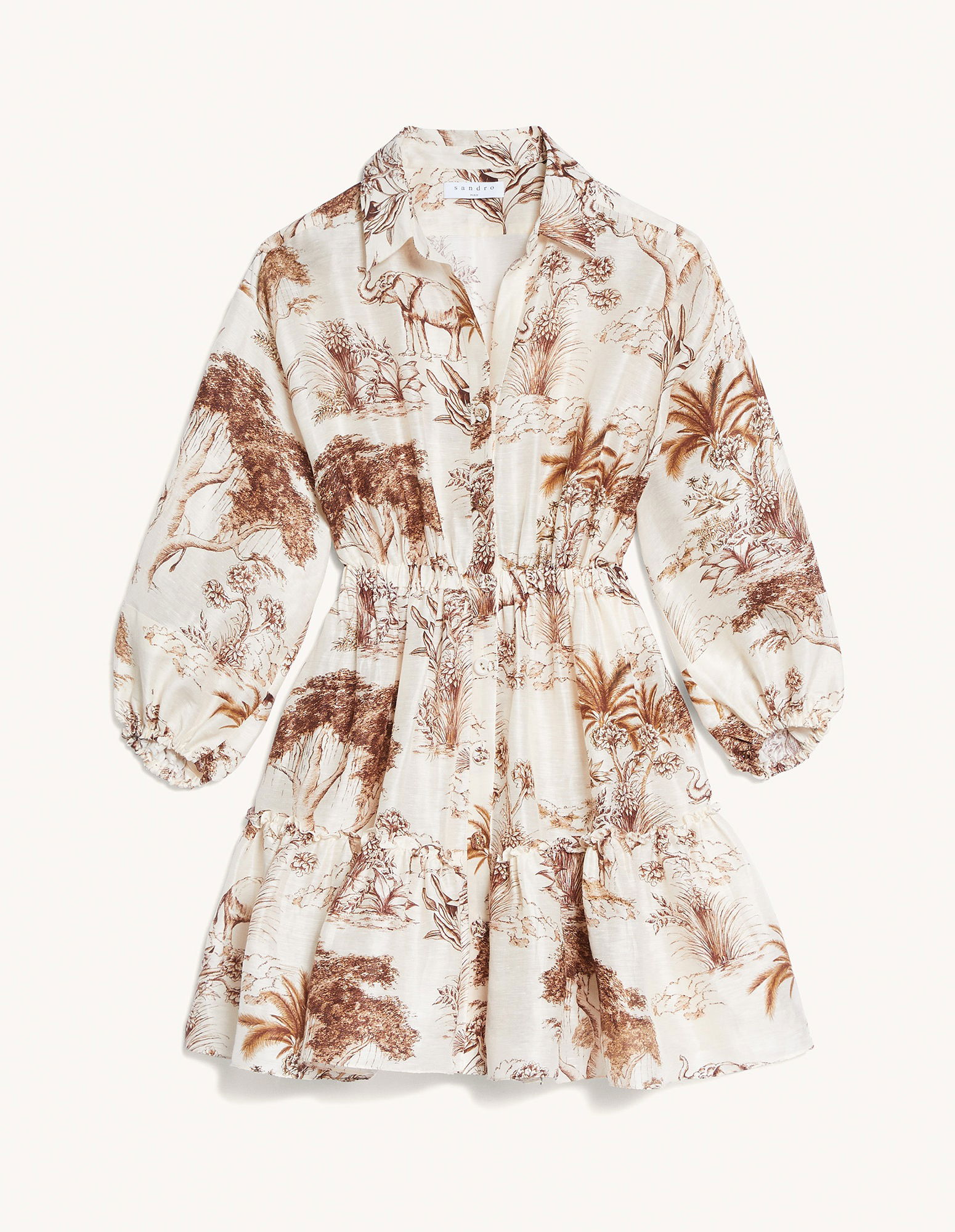 sandro printed shirt dress Printed shirt dress green For Women