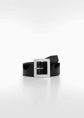 Folk Patent Leather Belt in Black - Saint Laurent