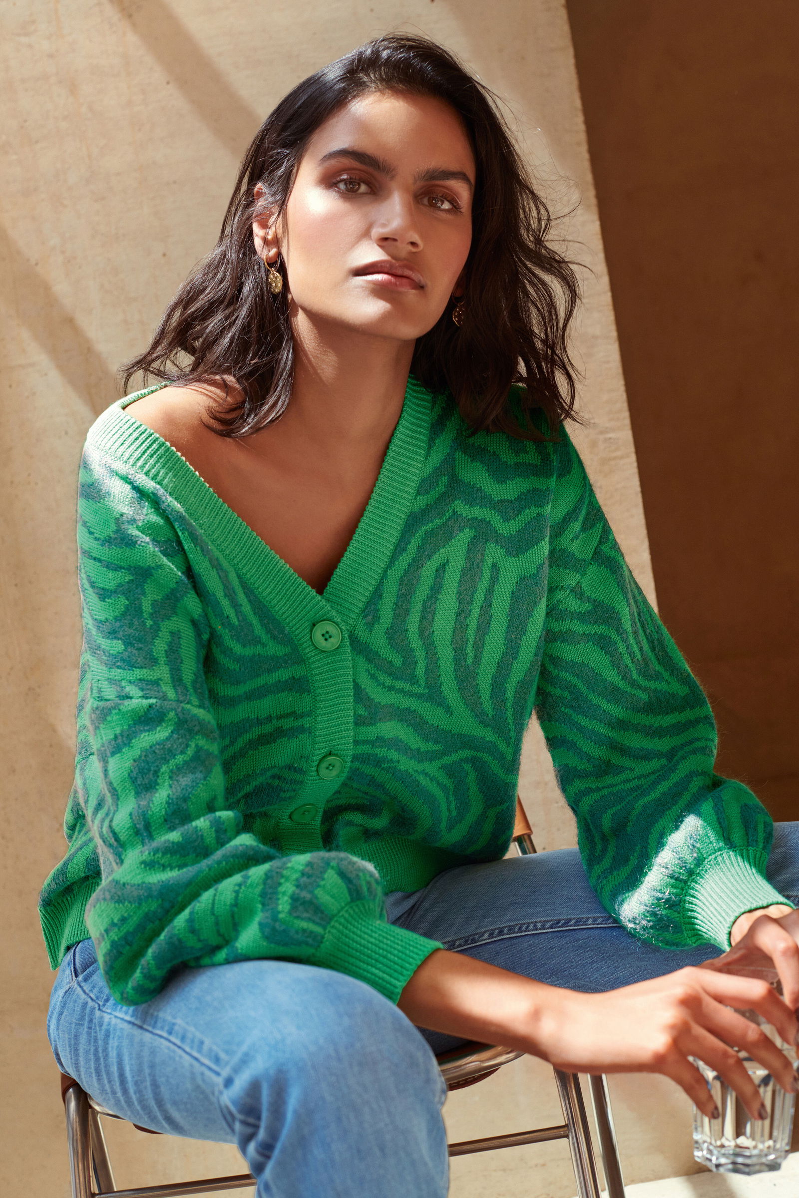 HUSH Animal Mark Jacquard Cardigan | endource