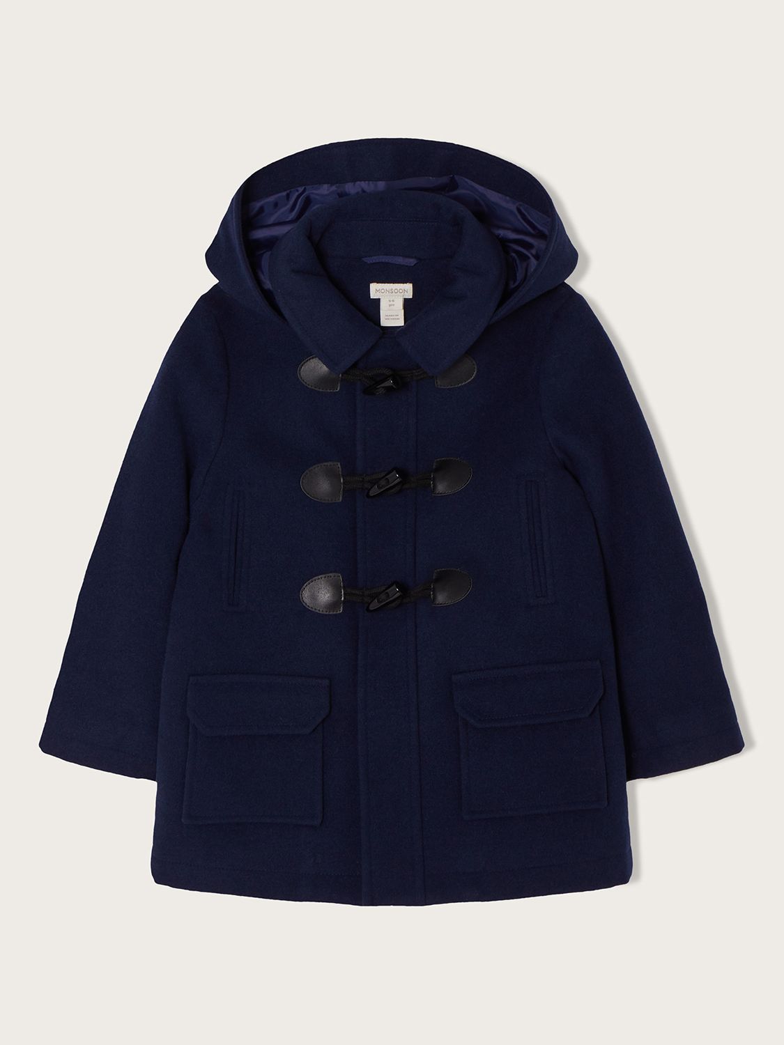 Monsoon Hooded Duffle Coat in Navy | endource