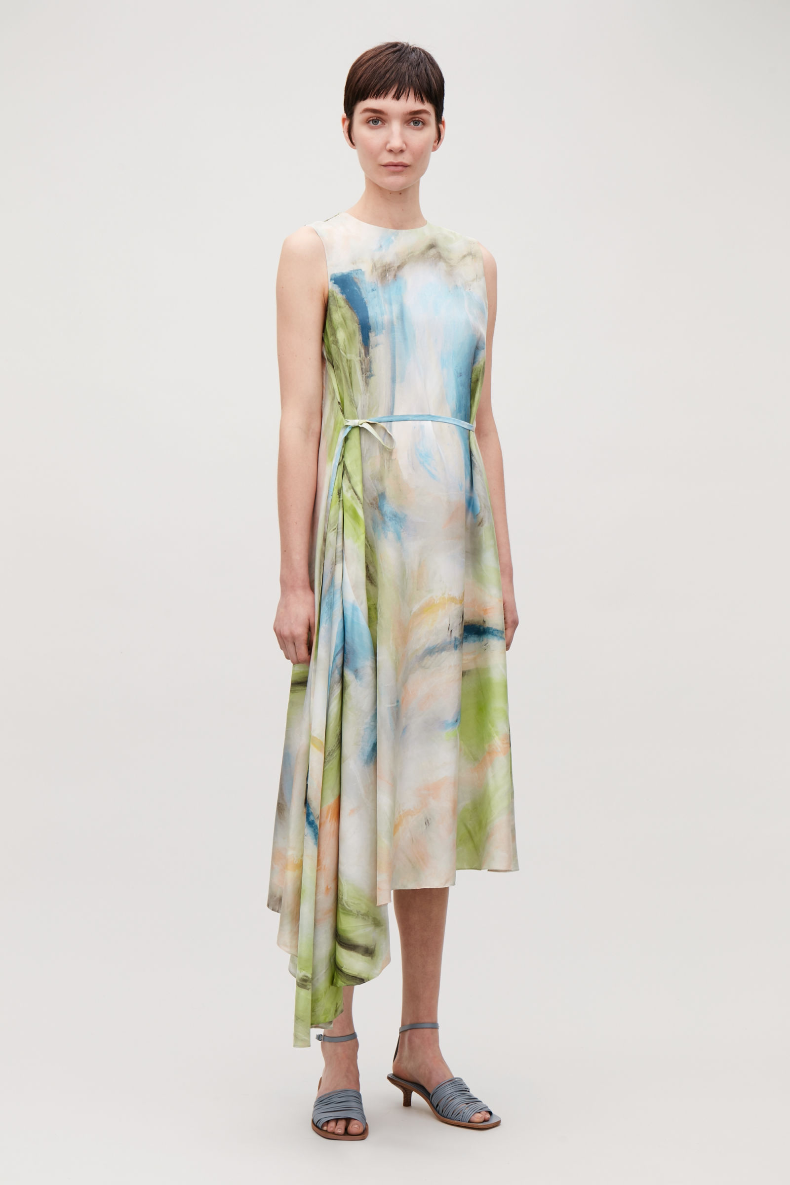 50% off COS Asymmetric Silk Dress With Ties