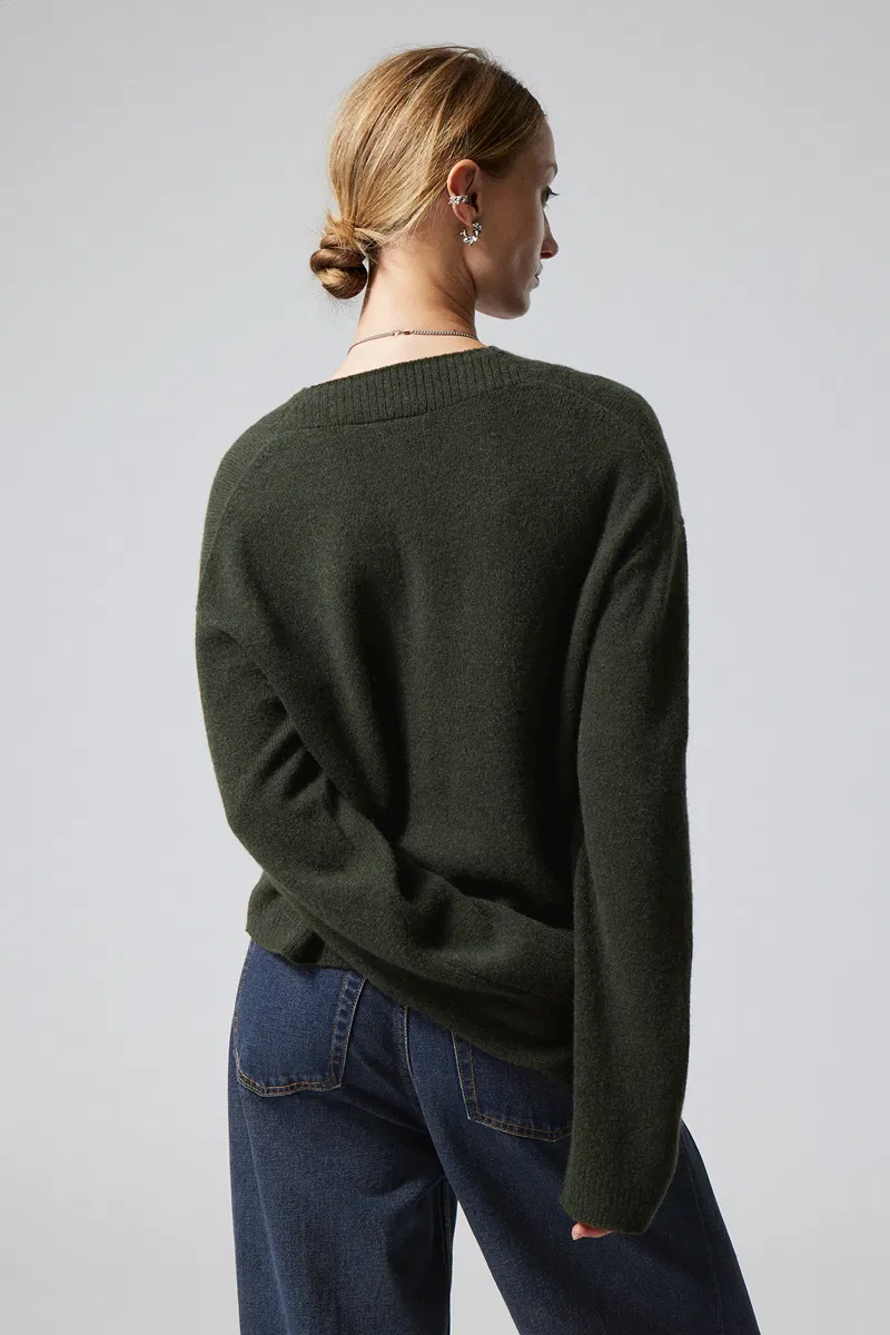 WEEKDAY Reese V-Neck Wool Sweater endource