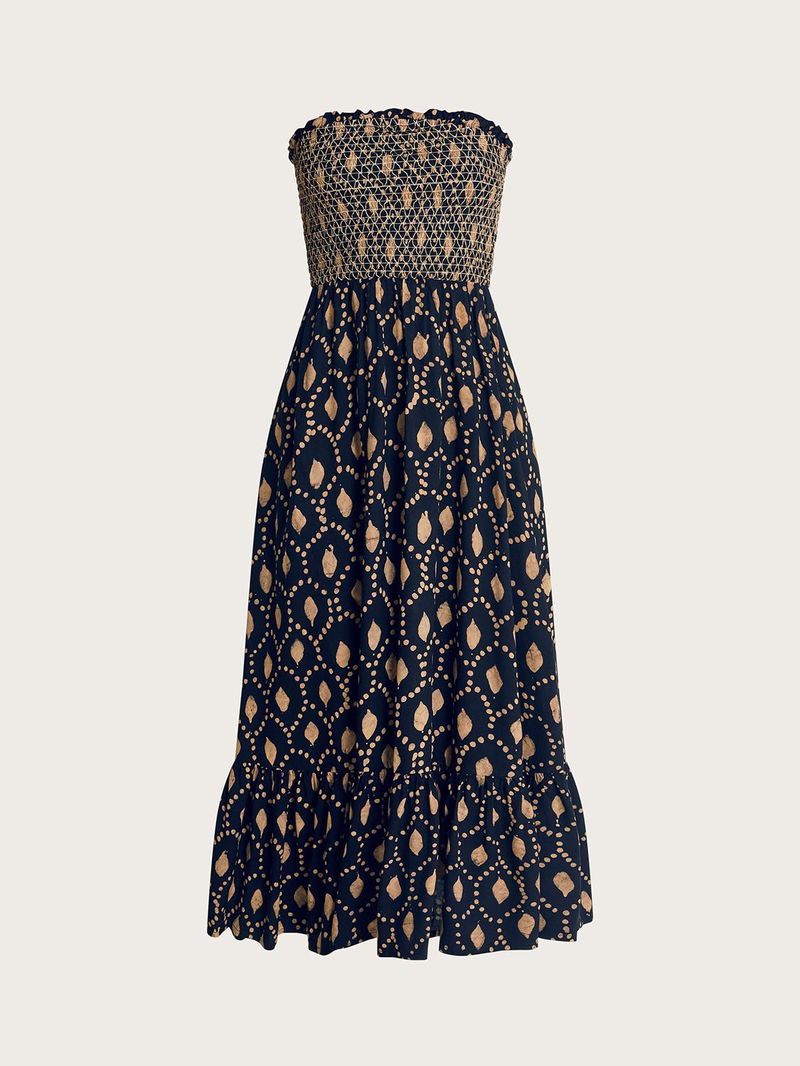 Briana Batik Print Strapless Dress Briana Batik Print Strapless Dress