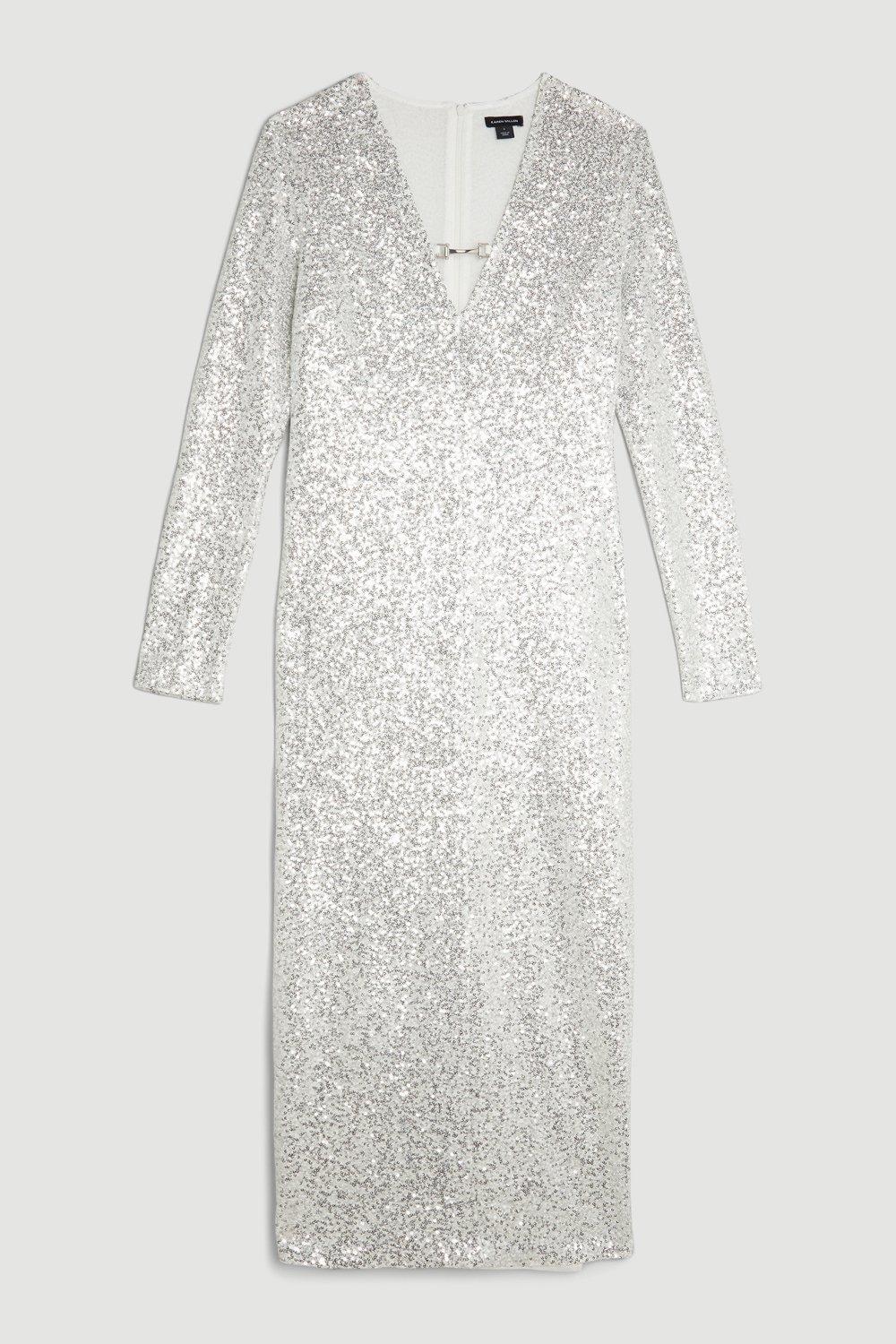 KAREN MILLEN Jersey Sequin Maxi Dress Endource