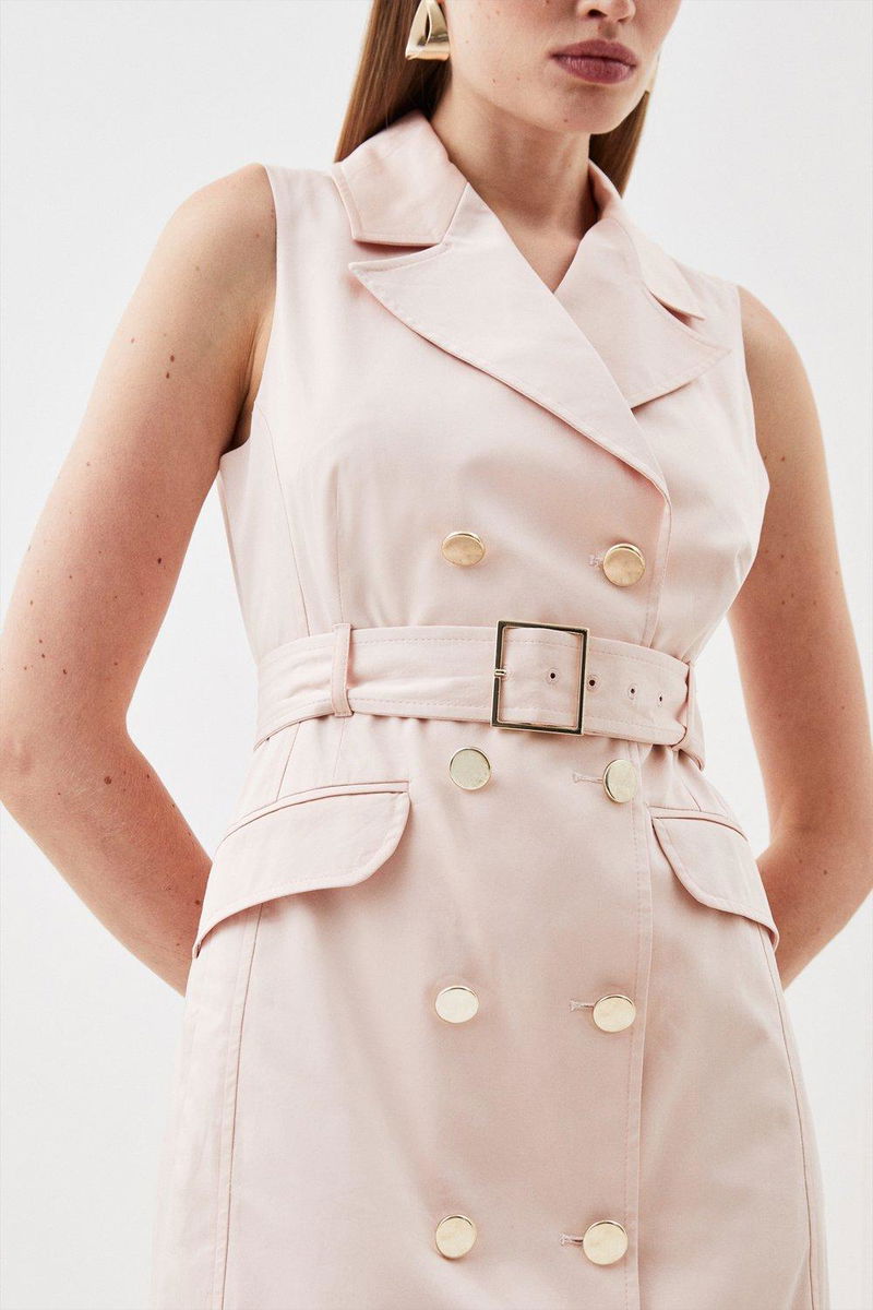 knee length dresses for ladies Trench Dress Beige  TRES-EN